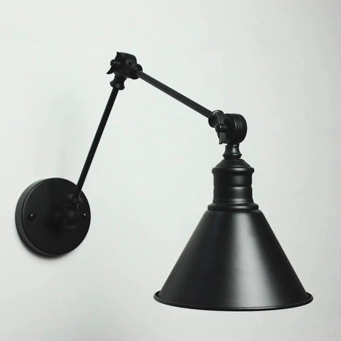 Frosted Black Vintage Industrial Wall Lamp Set, Adjustable Sconce Lighting For Bedroom Headboard Living Room Bathroom Porch Garage