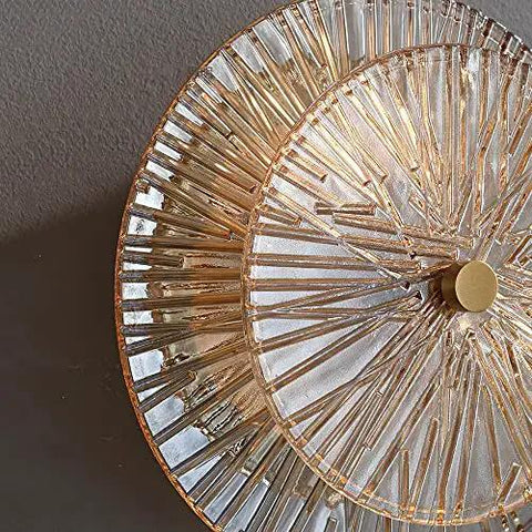 Slick Modern Led Wall Sconce Featuring Copper Details And Lotus Leaf Glass Shade, showcasing intricate glass design.