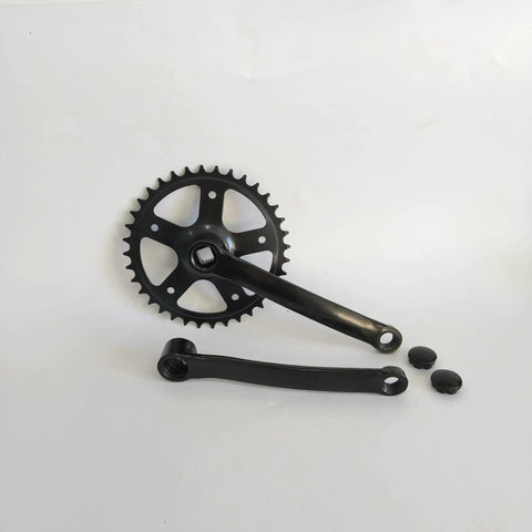 Ride Ready Single Speed Bicycle Crankset 36T 170mm Steel Chainring Arm Square Taper For Fixed Gear Bikes Nine Sixteenth Inch Pedal Compatible