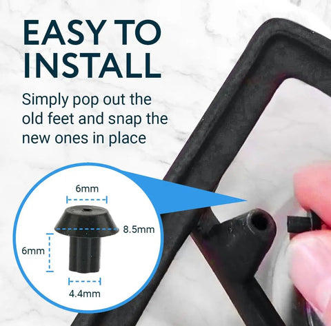 Installation of 20 Pack Heat Resistant Rubber Feet for Stove Grates, Stabilizers for Viking Range Models DVGSU101 and VGRT560 6GQ