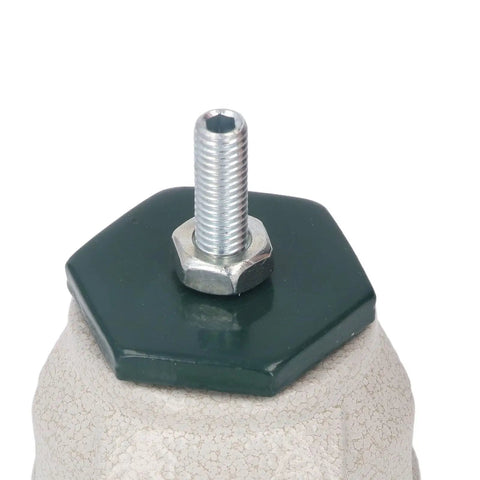 Heavy Duty Stem Caster With Swivel And Adjustable Leveling Plate, top view showing hexagonal nut and sturdy nylon material.