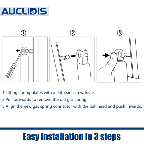 Installation guide for Beefy 10 Inch Gas Strut Lift Support Replacement For Truck Toolbox RV Cabinet Doors Boat Hatch Pickup Tool Box Lids
