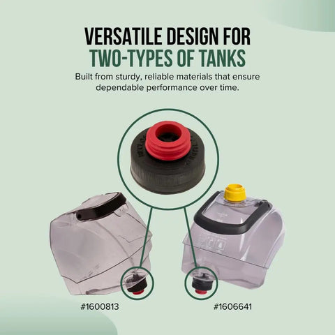 Replacement Cap And Insert For Water Tank For Various Carpet Cleaners Compatible With Models 2505 3624 2458 2891 BGSS1481 And 3194 Easy Fit No Fuss Replacement Improves Performance And Efficiency; black and red cap for two tank styles