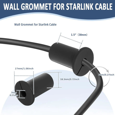 Two Pack Three Quarters Inch Wall Grommet For Cables And Pass Through Silicone Wall Bushing For Starlink Ethernet Cable Routing