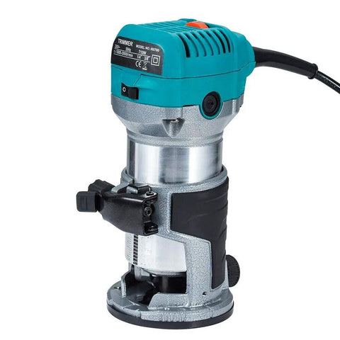 Compact Wood Router Kit With Trim Base And Plunge Tilt 710W Power One Quarter Inch Shank