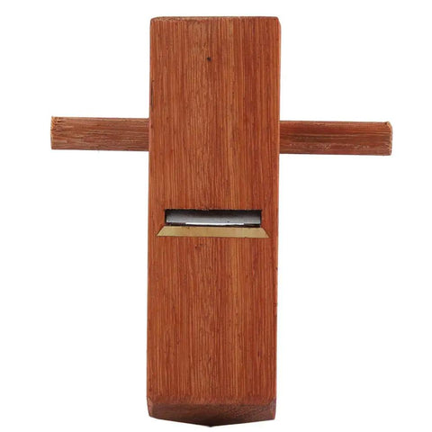 Sturdy Mini Hand Plane With Razor Sharp 127mm Steel Blade And Tough Brass Tipped Base For Slick Surface Prep and Fast Wood Trimming Portable Carpenter Essential, showcasing the front view.