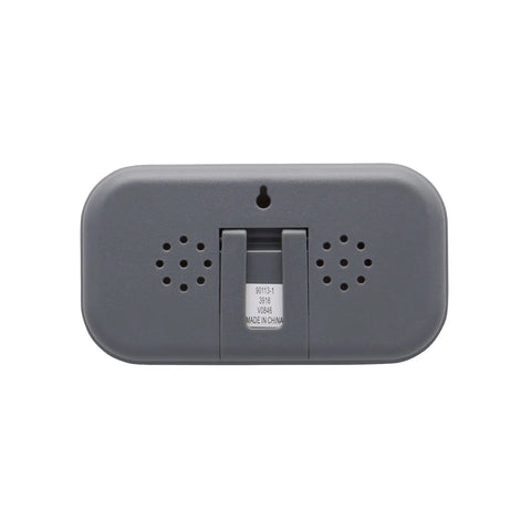 Back view of Color Track Humidity Meter And Indoor Thermometer Analog Weather Station with wall mount, gray finish