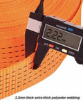 Heavy Duty Polyester Cargo Hoisting Net showing 2.22mm thick polyester webbing, 59.1 by 59.1 cm, for secure transport and lifting