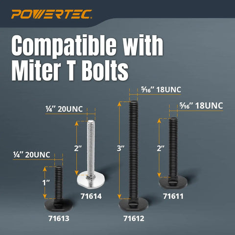 32-Inch Table Saw Miter T Track Kit With T Bar, Five T Knobs And Ten 1/4-Inch 20 Bolts for compatibility with miter T bolts