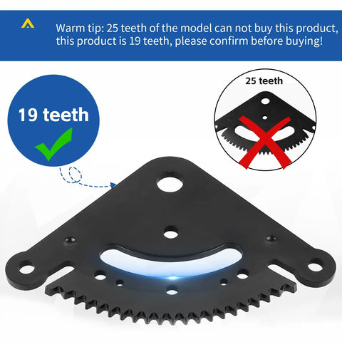 Premium Grade 19 Tooth Steering Sector Gear Kit For Lawn Tractors And Riding Mowers Heavy Duty Pinion Replacement showing 19 teeth design.
