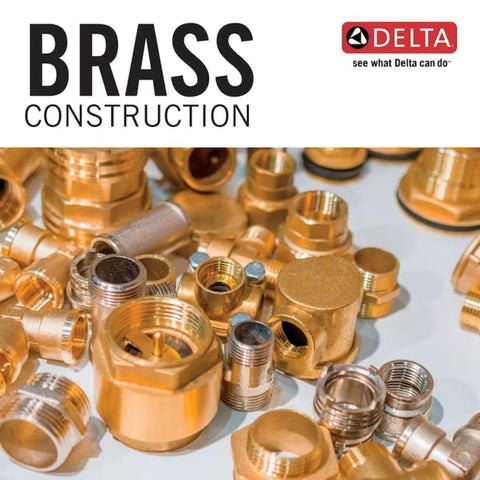 Universal Shower Valve Rough-In Kit With Pressure Balance Monitor, Brass Construction parts and fittings, Delta logo visible