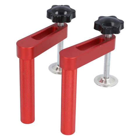 Two Pack Bench Dog Clamp Aluminum Alloy Hold Down Clamp For Woodworking 19mm Hole Adjustable Clamping Pressure Up To 600 Pounds Quick Release Rubber Pad Protects Workpieces