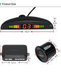 LED Parking Sensor Back Up System With 3 Color Distance Display Rainproof Car Rear Radar 22mm Diameter Pro Sensors 2.3m Cable