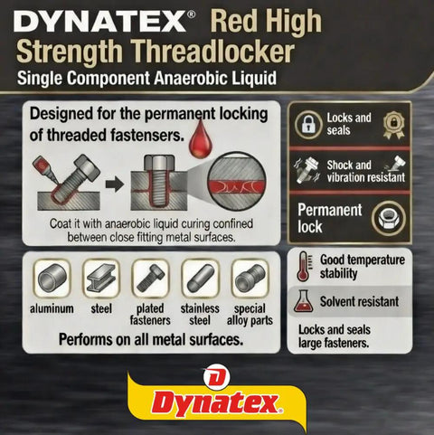 Red High Strength Gel Thread Locker For Large Fasteners Permanent Lock Anaerobic Adhesive Vibration And Solvent Resistant