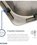 U-Channel system on Single Bowl Top Mount Stainless Steel Kitchen Sink 25 x 22 Inch 8 Inch Deep 20 Gauge Drop In Design