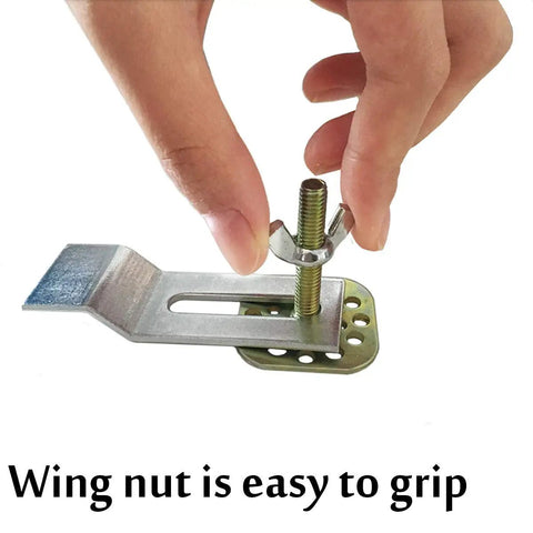 Bulletproof Undermount Sink Clips With Quick Grip Epoxy Tape 10 Pack Zinc Steel Brackets, showing easy-grip wing nut installation.