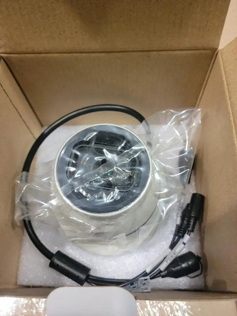 Packaged Outdoor 4K Ultra HD 4 In 1 Dome Camera with WDR and Audio 100 Ft Night Vision 3.6mm Lens, weatherproof and ready for installation.