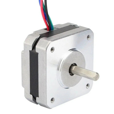 2 Pack Nema 17 Stepper Motors For DIYers And Makers Of 3D Printers And CNC Machines - 1A 13Ncm 42x42x20mm, 4 Wire 2 Phase, 5mm Shaft, Quiet High Torque, Reliable Precision Motion Control For Prototyping And Hobby Projects. NEMA 17 stepper motor with 5mm shaft and 4-wire lead