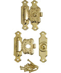Decorative Jewelry Box Latch With No Sweat Setup For Diy Woodworking, Small Metal Box Clasp With Mounting Nails And Warm Brass Tone, includes decorative latch and nails.