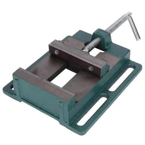 Fabater 5 Inch Cast Iron Machine Vise Heavy Duty Jaw Milling Clamp For Drill Press, green color, robust design for secure workpiece holding.