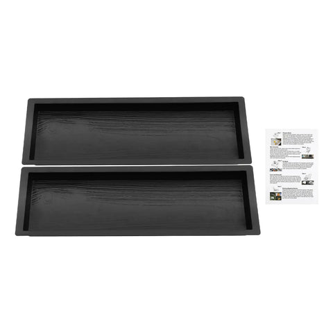 Two Piece Set ABS Concrete Paver Molds Wood Grain Stepping Stone Forms for Garden Paths shown with instructions