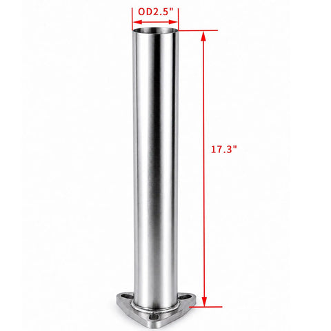 Hot Rod Ready Universal Exhaust Flange Repair Kit Built With Premium T304 Stainless Steel, 2.5 inch OD, 17.3 inch length.