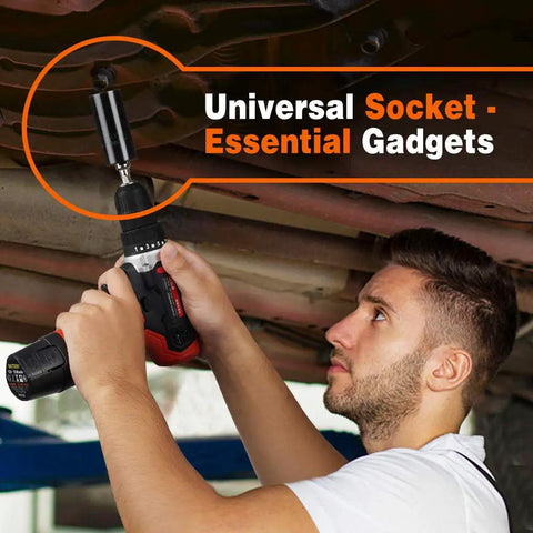 Ultimate Universal Socket Set With Power Drill Adapter Gift For Men Who Have Everything used by mechanic under car