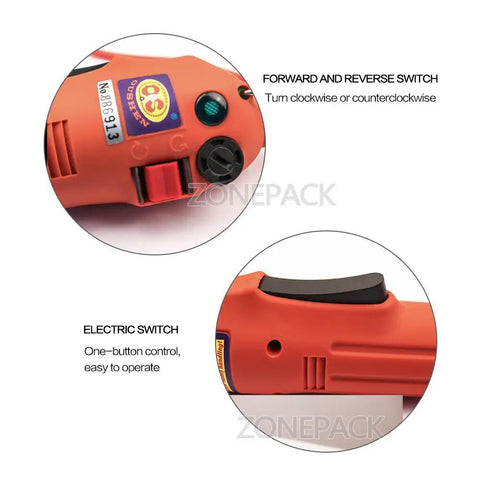 Rock Solid Handheld Bottle Capping Machine With Adjustable 10 To 50 MM Screw Cap Sealer 110V Electric Capper Tool controls and features.