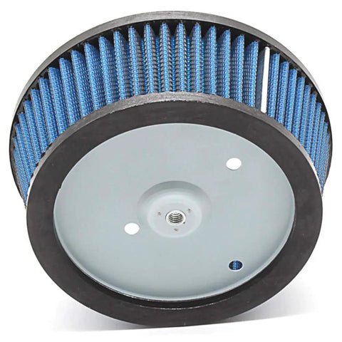 Side view of the HD 0800 Air Filter Replacement 29442 99E For Harley Davidson with blue high-flow filter elements
