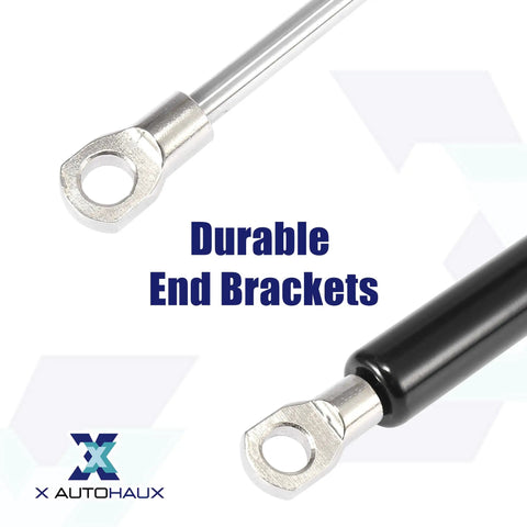 Durable end brackets of Bad Ass Pair 14 Inch Gas Strut Shocks for smooth operation and support, showing metallic construction.