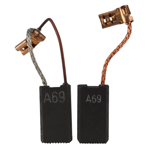 Brush Set For Rotary Hammers 11241EVS 11248EVS And 11264EVS With High Conductivity Contacts shown in black with copper wires