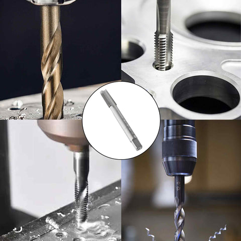Close-up of Left Hand M10 X 1.0 Tap And Die Set High Speed Steel Threading Kit for reverse thread repair in use.