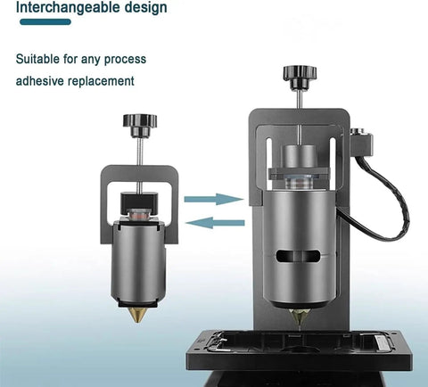 Semi Automatic Hot Melt Adhesive Dispenser With Positioning Molds And Foot Switch For Precise Electronics Assembly Great For Diy Projects And Pro Jobs, interchangeable nozzle