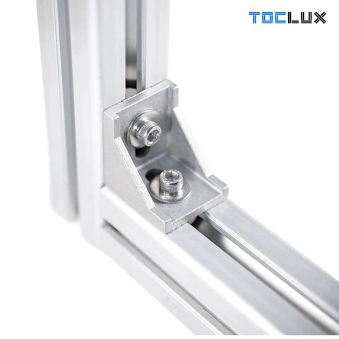 Close-up of Dope 20 Set 3030 Aluminum Extrusion Corner Bracket Kit for 30 Series T Slot Rails showing corner assembly
