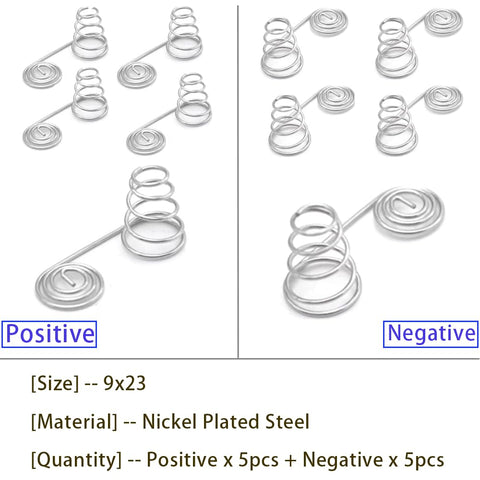 AAA And AA Battery Positive Negative Conversion Springs Set Nickel Plated Conical Coil Contacts 10 Pieces Image