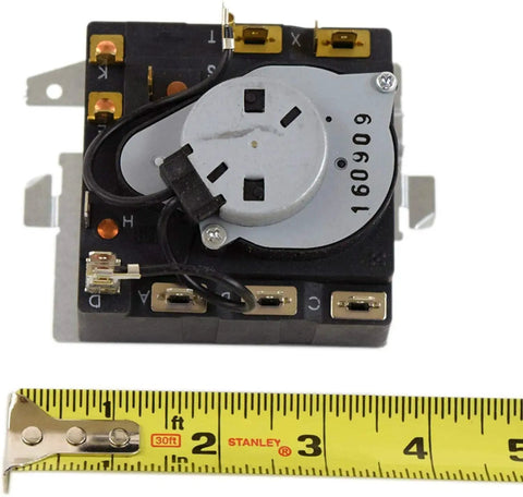 Replacement Dryer Timer For GE Haier GTD45EASJ0WS-GEH Models shown with measuring tape