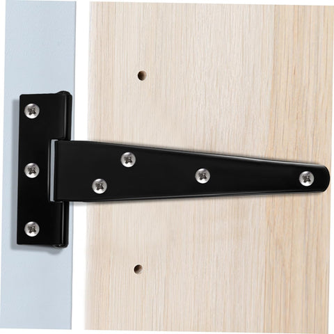 8 Pack 5-Inch Black Painted Galvanized T-Type Tee Hinges For Garage Doors, Cabinets, Gates with weld-on mounting detail