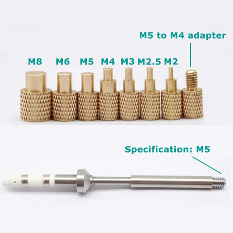 Heat Set Insert Tool With Brass Threaded Inserts In M2 M2.5 M3 M4 M5 M6 M8 Sizes TS100 TS101 Compatible For 3D Printing