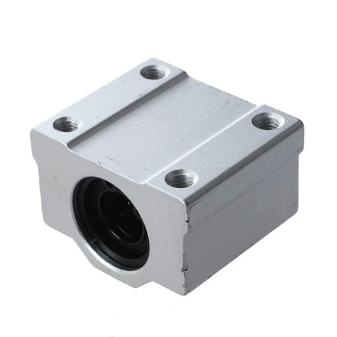 Two Pack Linear Bearing Slides SCS12UU 12mm Length For CNC Parts And 3D Printer Upgrades, Smooth Glide For Precision Machines, Beef Up Motion, Reliable Linear Rails For Accurate Runs. 12mm SCS12UU linear bearing block, aluminum housing with threaded holes.