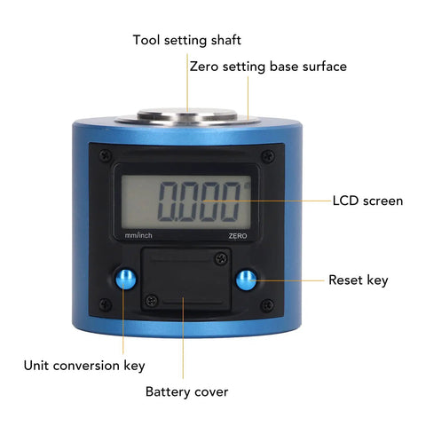 CNC Tool Setter With Magnetic Base, Large LCD Display, Pro Grade Precision To 0.01mm, Easy Z Axis Calibration