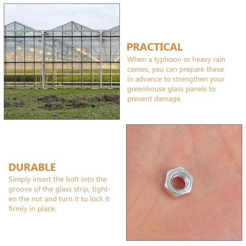 Aluminum Greenhouse Bolts And Nuts Kit 100 Sets Rust Proof Garden Hardware For Greenhouse Construction And Maintenance Multipurpose Screws And Fasteners For Aluminum Frame Greenhouses