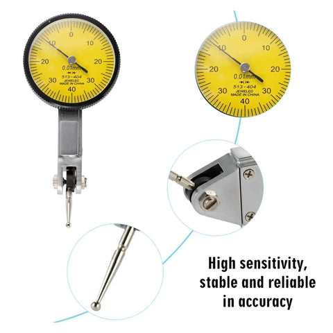 Dial Indicator Magnetic Holder And Bore Gauge Stand With Magnetic Base For Micrometers, Hour Type Indicators, Pro Grade Measuring Tools For Machinists, Gearheads, And Hobbyists with 0.01mm dial face
