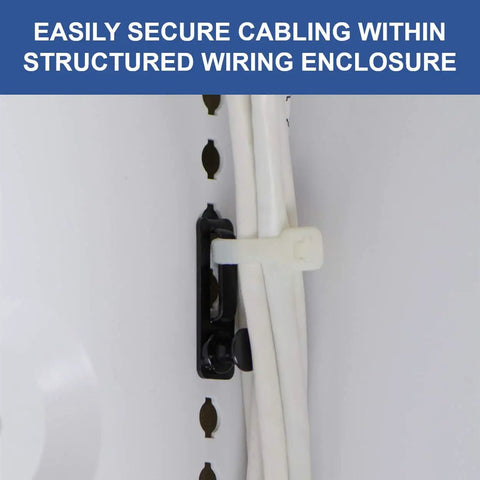 Wall Cable Management Clips No Tools Required To Install Black 20 Pack With 20 Lb Pull Force For Structured Wiring Enclosures