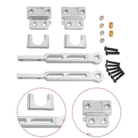 One Twelfth Scale RC Rear Axle Upgrade Kit With Aluminum Alloy Suspension Links And Sturdy Chassis Components For MN82 Pro And MN82 Silver, DIY Upgrade To Boost Stability And High Speed Handling.