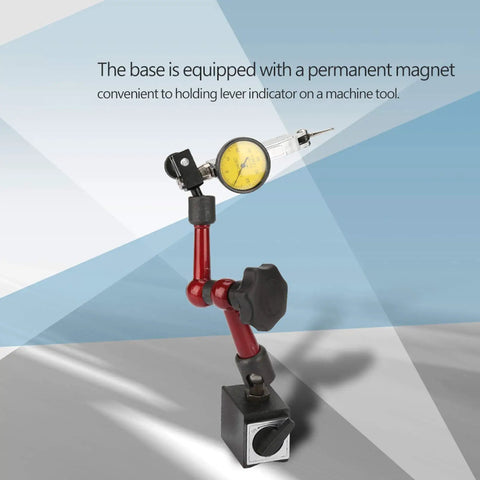 Workhorse Precision Dial Test Indicator With Flexible Arm And Rock Solid Magnetic Base For CNC Setup And Tool Alignment
