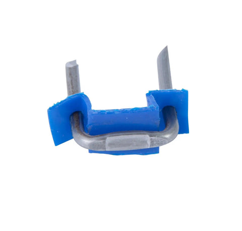 MSI-150 Insulated Metal Staples One Half Inch Blue 100 Pack For Electrical Wiring And DIY Fastening Projects Durable Polyethylene Insulator