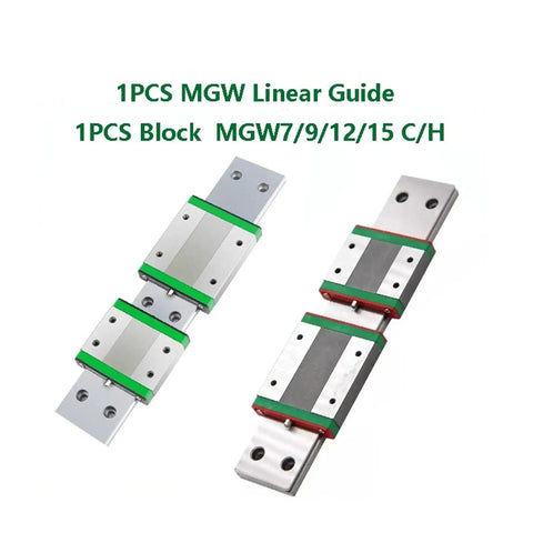 Beefed-Up Linear Rail Kit 100 To 570mm With MGW-H Sliding Block For CNC And 3D Printers, Heavy-Duty Hardened Steel Rails With Smooth Quiet Motion, Easy Mounting And High-Load Stability, 450mm Option, shown with MGW linear guide and blocks.