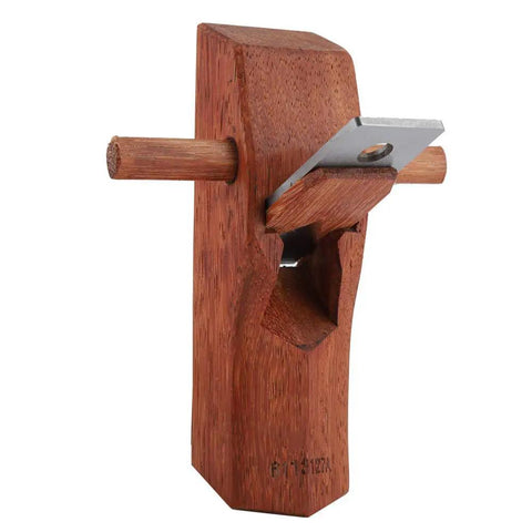 Sturdy Mini Hand Plane With Razor Sharp 127mm Steel Blade And Tough Brass Tipped Base For Slick Surface Prep And Fast Wood Trimming Portable Carpenter Essential, view of wooden body and steel blade