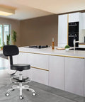Rolling Adjustable Stool With Back And Wheels For Office Shop Kitchen Medical And Salon Use Swivel Drafting Chair in modern kitchen