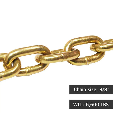 Heavy-Duty Ratcheting Chain Binder Kit Fits 3/8 To 1/2 Inch Grade 70 Chain 20 Foot Length Load Binder Set 6,600 Lb WLL